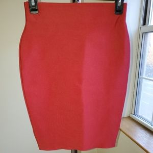 Red tight pencil skirt